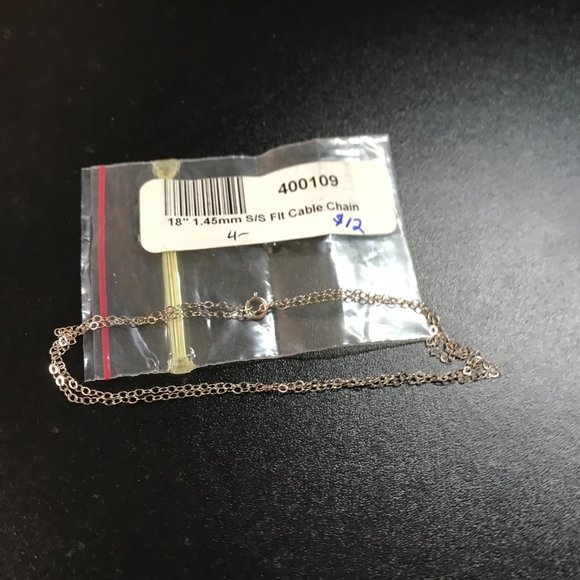 18" 1.45 mm Sterling Silver Cable Chain Necklace - Picture 4 of 4